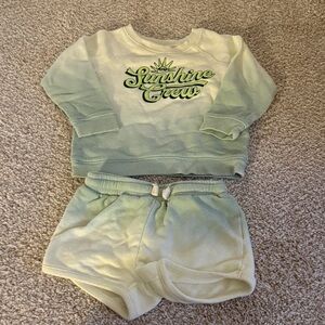 Sunshine Crew Tie-Dye Sweatshirt and Shorts Set